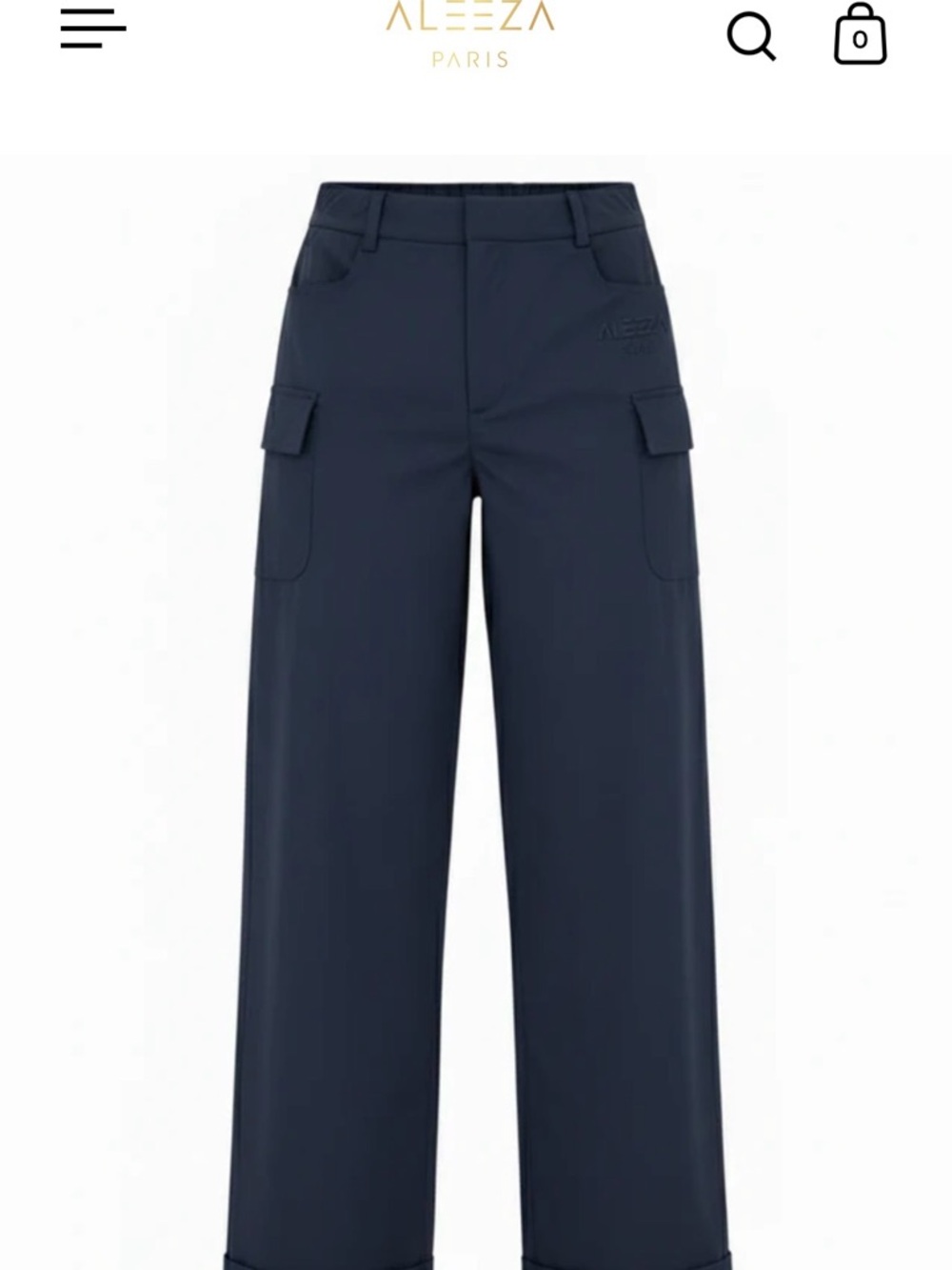 Aleeza Paris Navy Wide-Leg Utility Trousers